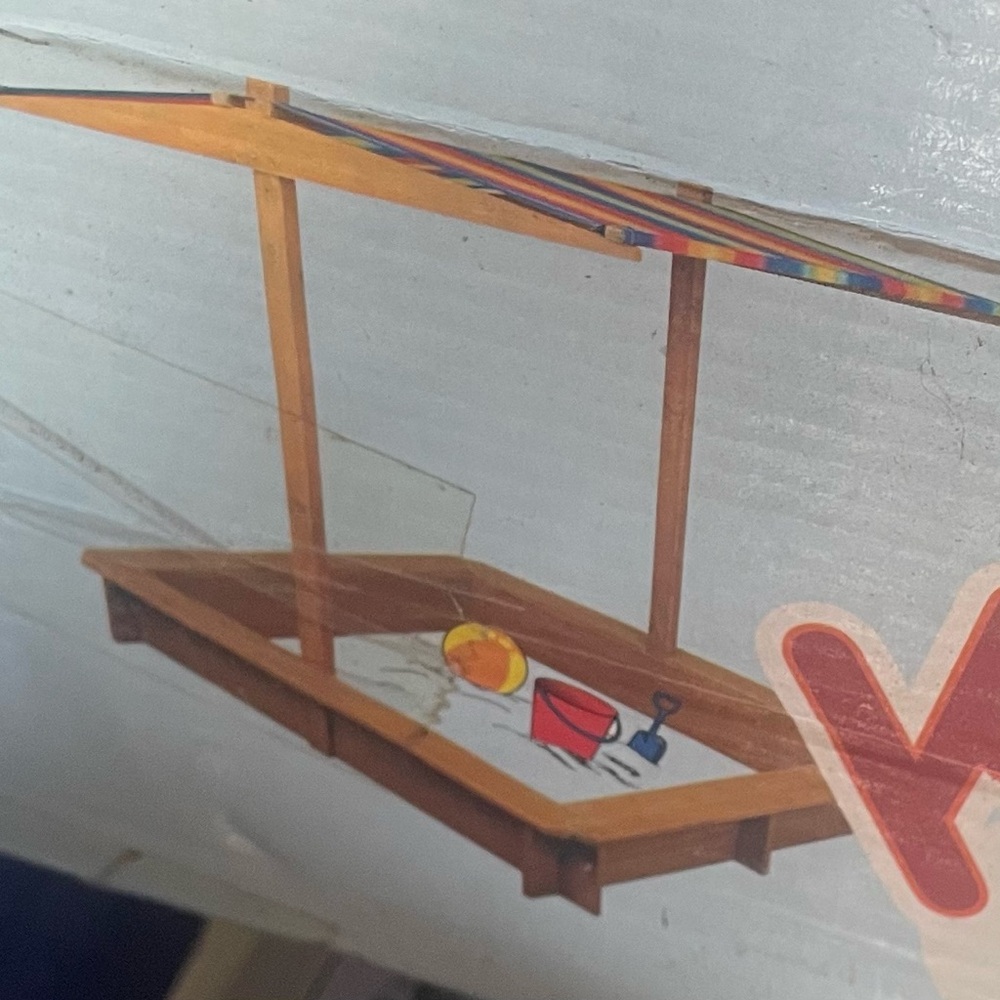 Wooden Sandbox with Canopy